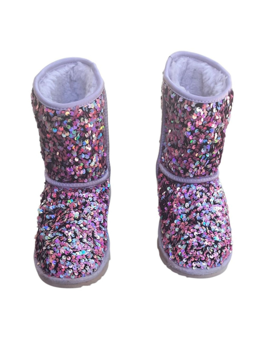 UGG Classic Mini Stellar Sequin Boots Lilac Frost Purple Glitter Size 5 - Picture 2 of 6
